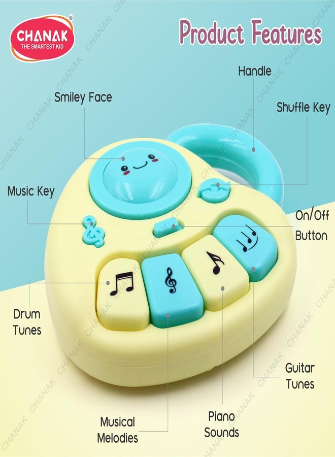 Chanak Baby Piano Musical Infant Toy 4 Key Nodes with 31 Music melodies Includes Learning Numbers & Shapes, Flashing Lights Early Learning Baby Tiny Tunes for Boys Girls, 6 to 12 Months (Yellow/Blue) - Image 5